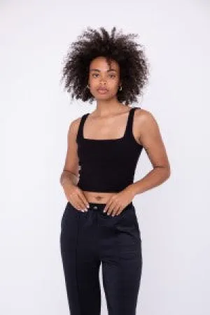 Mono B Ribbed Square Cropped Tank