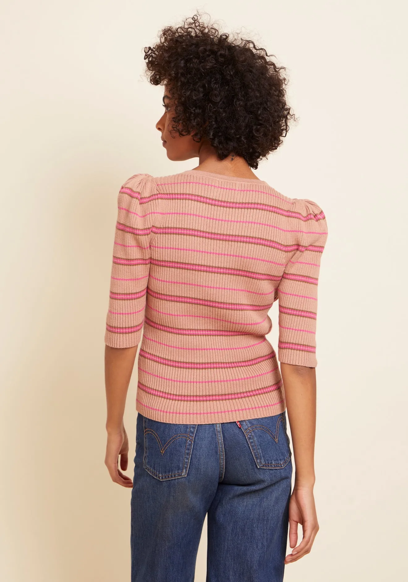 Nation LTD - Sarah Slim Crew Neck in Bisou Stripe