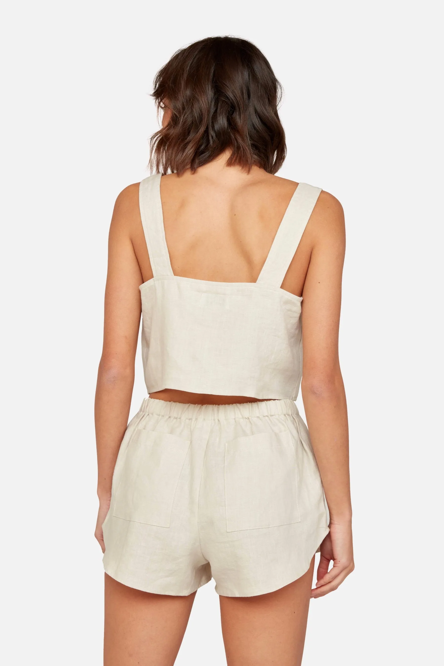 Natural Linen Crop Top