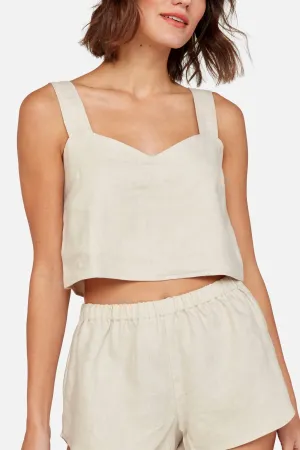 Natural Linen Crop Top