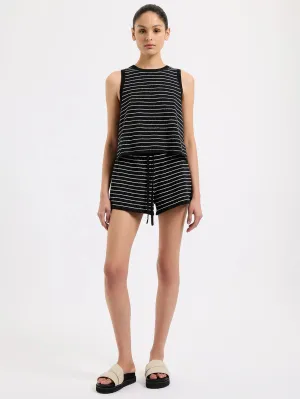 Nude Lucy Zosia Stripe Knit Shorts in Black Stripe