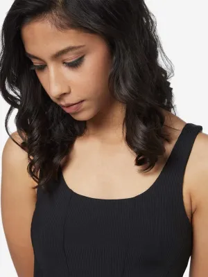 Nuon Black Ribbed Cropped Tank Top