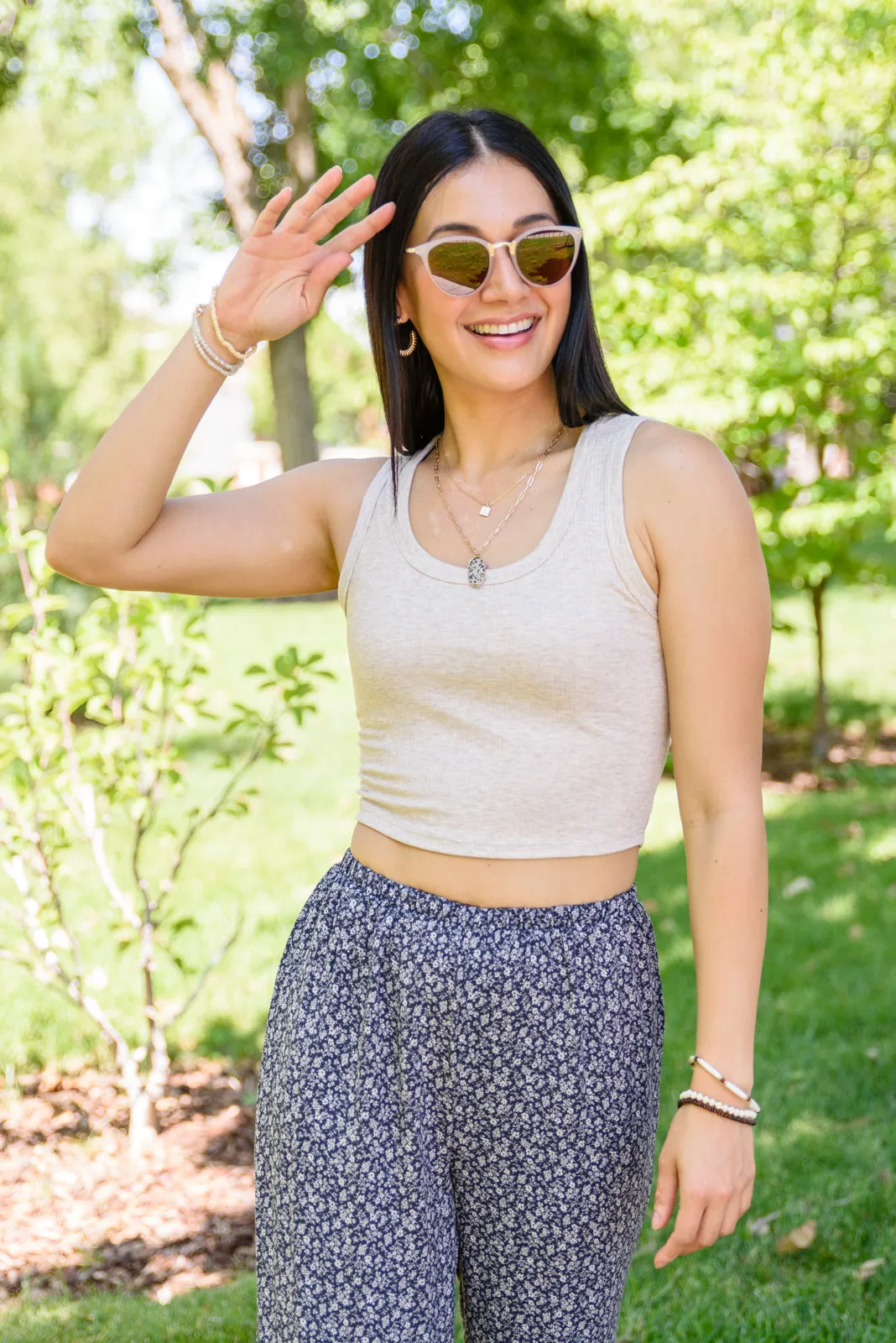 Oatmeal "Kelly" Crop Tank Top