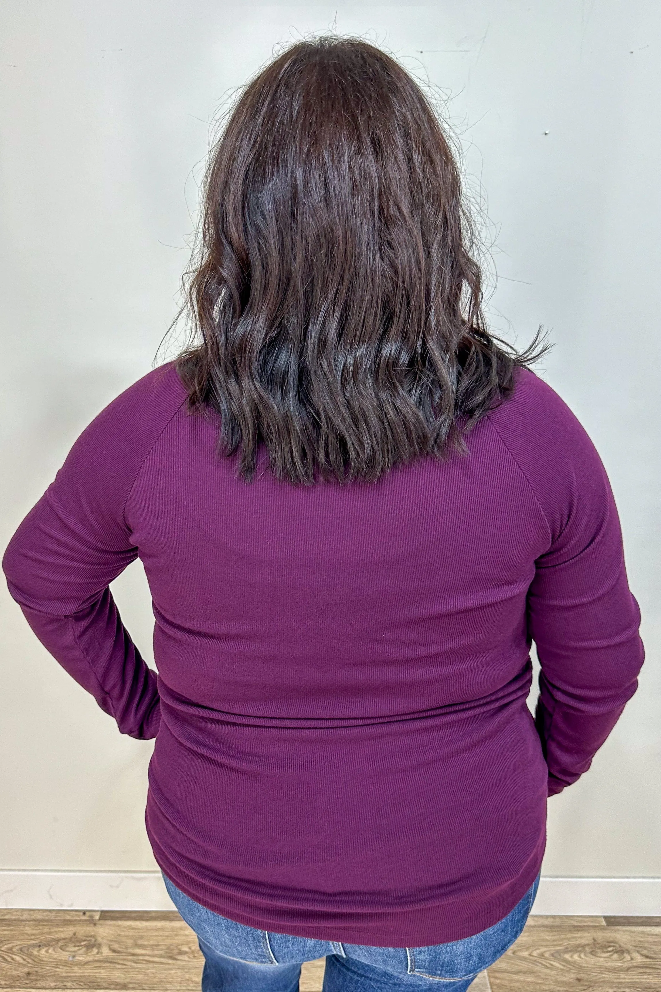 Plum Drawstring Cowl Top