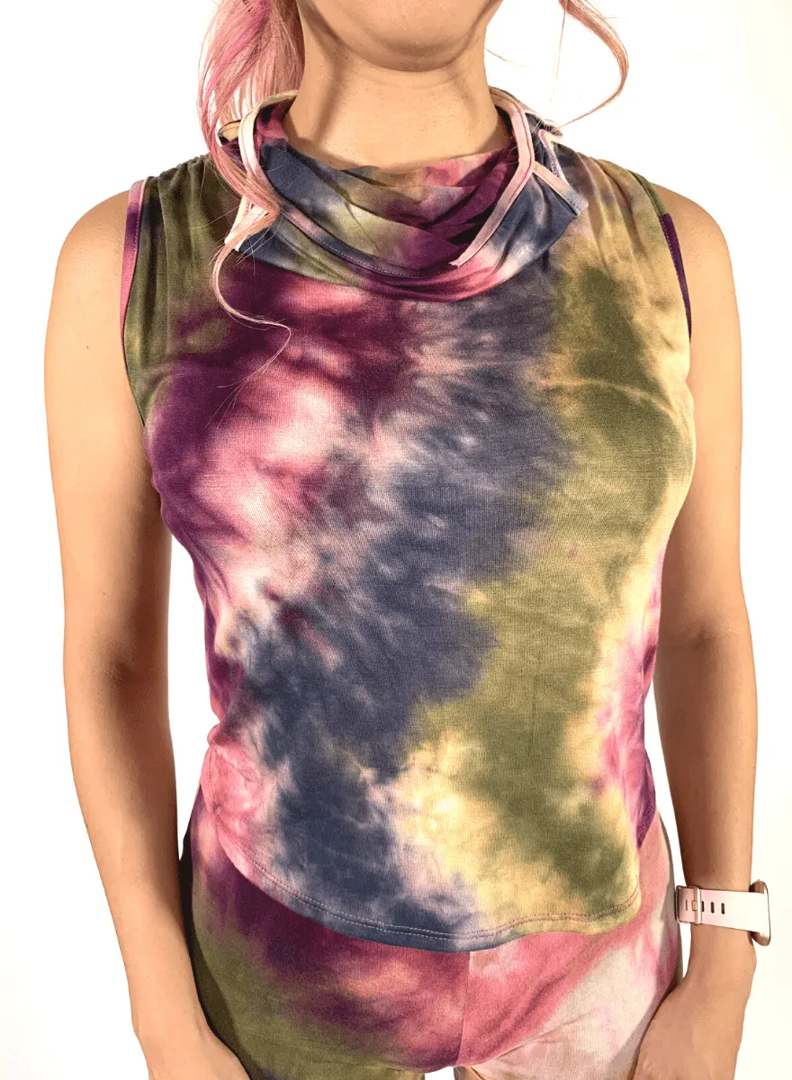 "Ninja Dye" Biker Short Tie Dye Matching Set with Built-In Face Mask