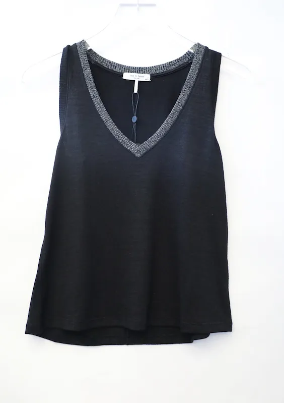 Rag & Bone - The Knit Colorblock Tank in Black