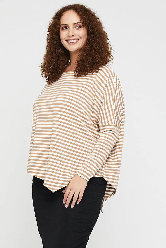 Relax Boatneck - Biscuit Stripe