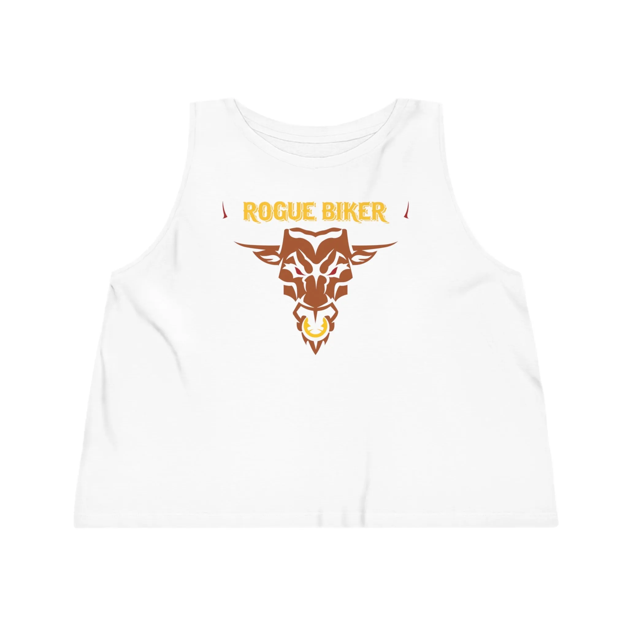 Rogue Biker Bull [Yellow] | Women's Dancer Cropped Tank Top