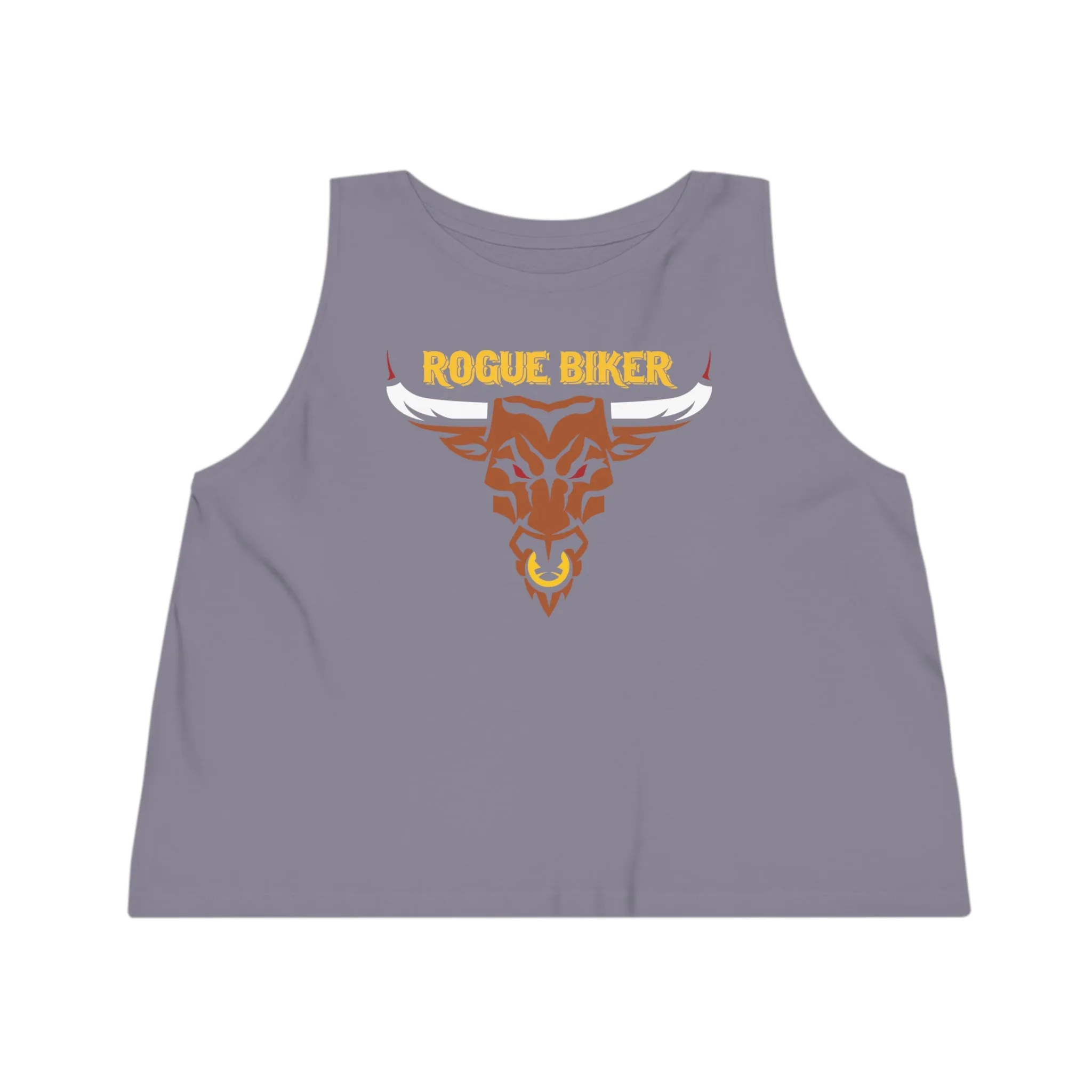 Rogue Biker Bull [Yellow] | Women's Dancer Cropped Tank Top