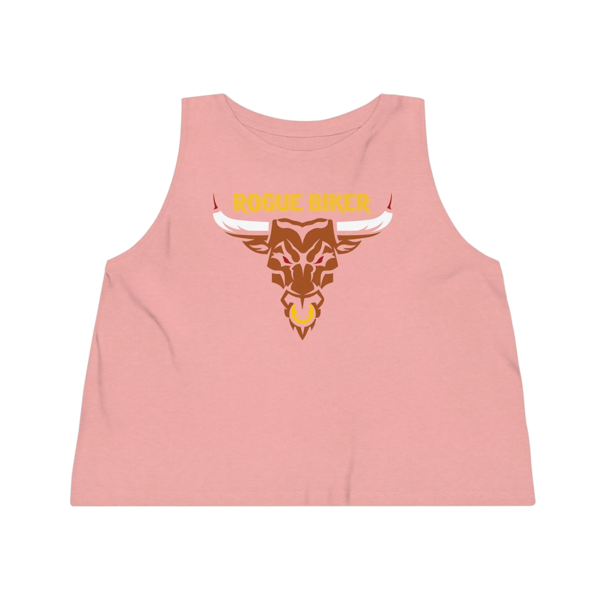 Rogue Biker Bull [Yellow] | Women's Dancer Cropped Tank Top