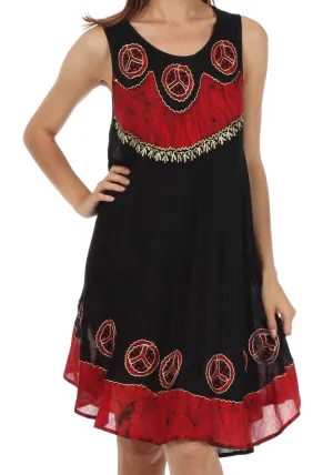 Sakkas Batik Peace Caftan Tank Dress / Cover Up