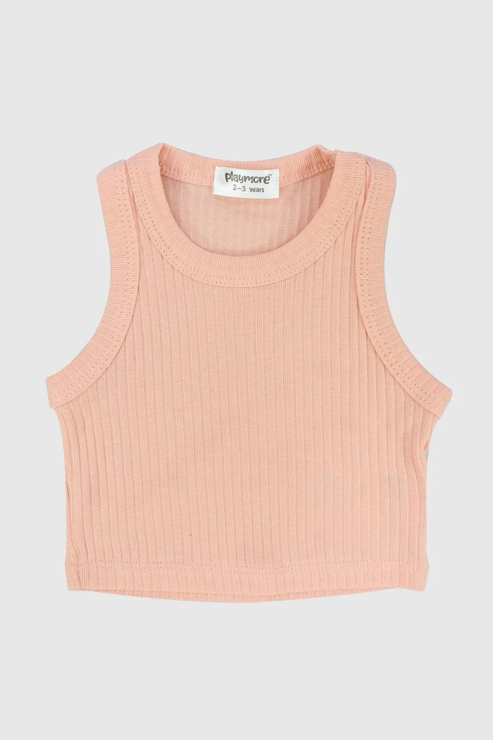 Salmon Cropped Ribbed Tank Top