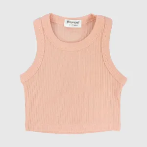 Salmon Cropped Ribbed Tank Top