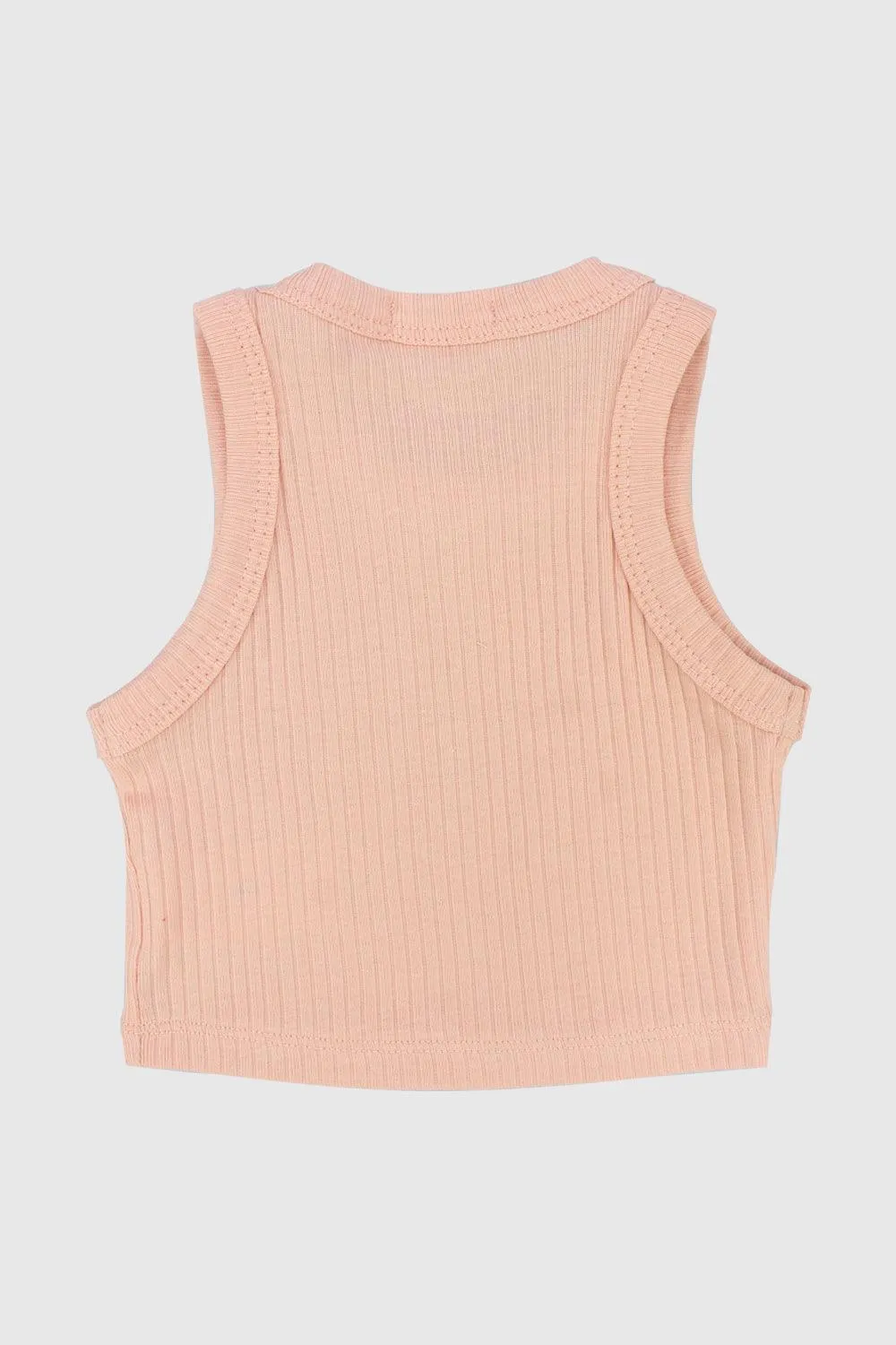 Salmon Cropped Ribbed Tank Top