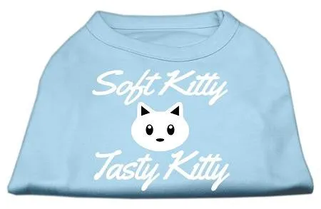 Softy Kitty, Tasty Kitty Screen Print Dog Shirt Baby Blue XXXL (20)