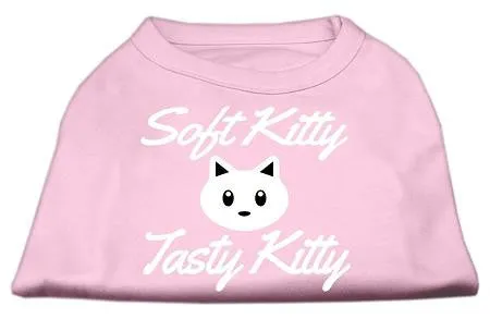 Softy Kitty, Tasty Kitty Screen Print Dog Shirt Light Pink XL (16)