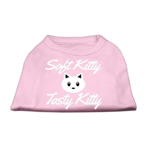 Softy Kitty, Tasty Kitty Screen Print Dog Shirt Light Pink XL (16)