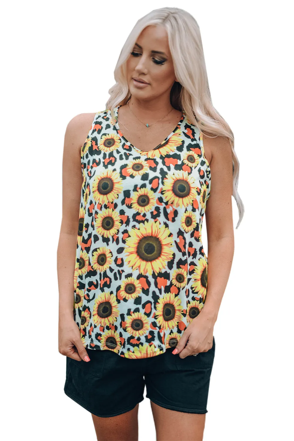 Sunflower Twist Back Casual Tank