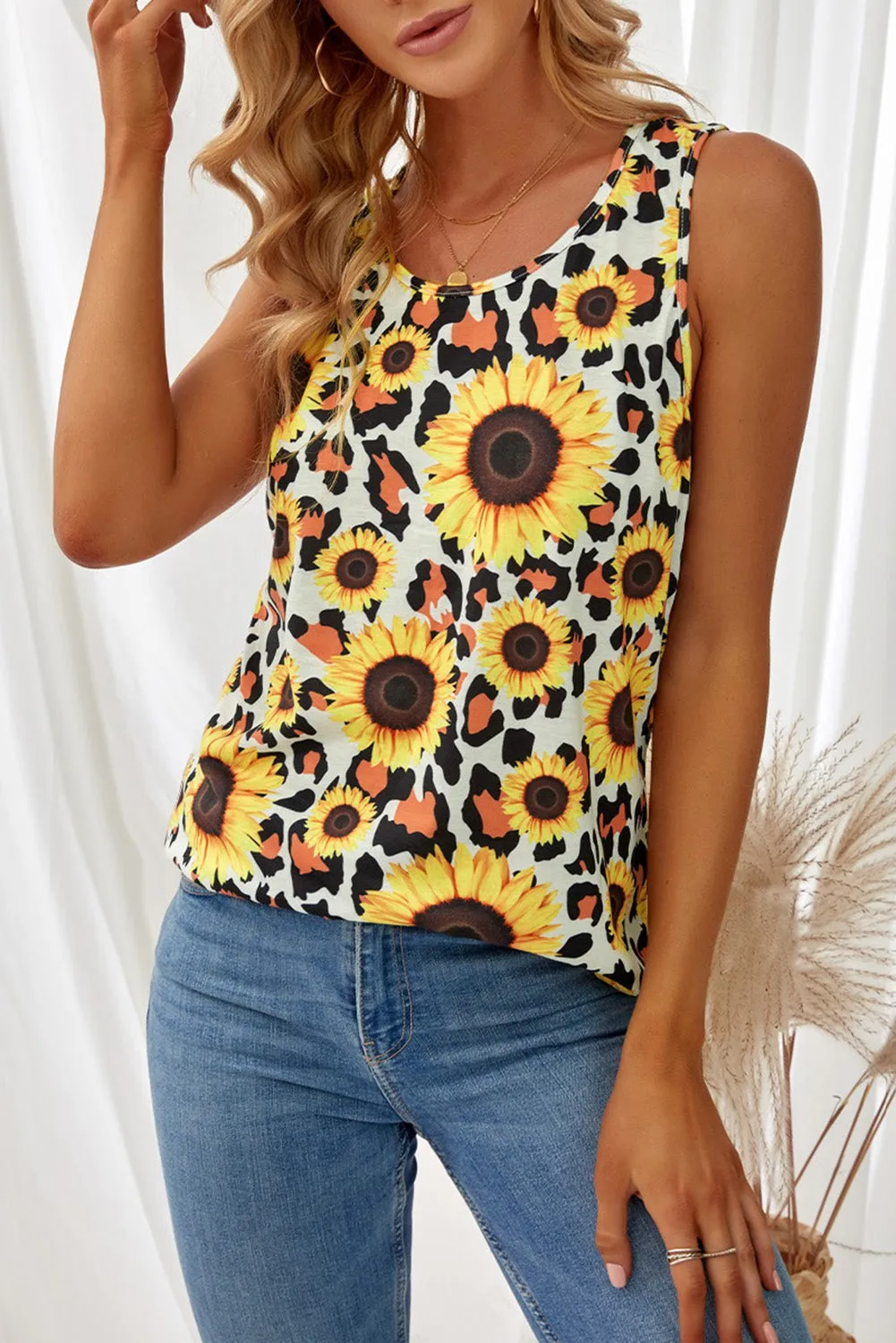 Sunflower Twist Back Casual Tank