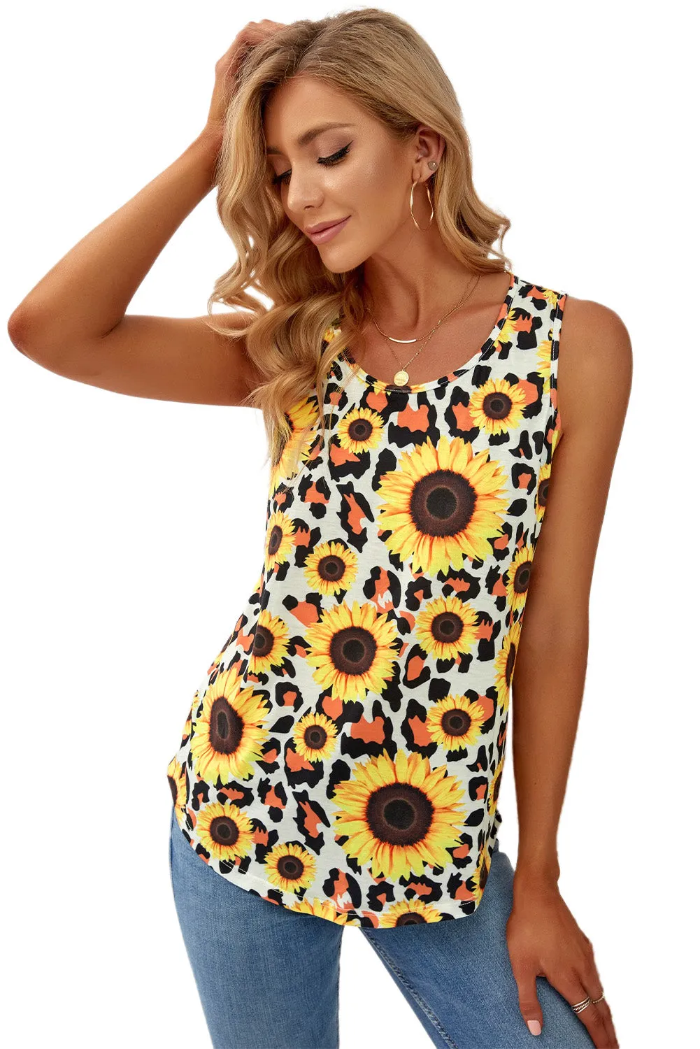 Sunflower Twist Back Casual Tank