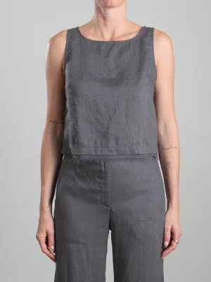 Sylvie Tank in French Linen - Ash