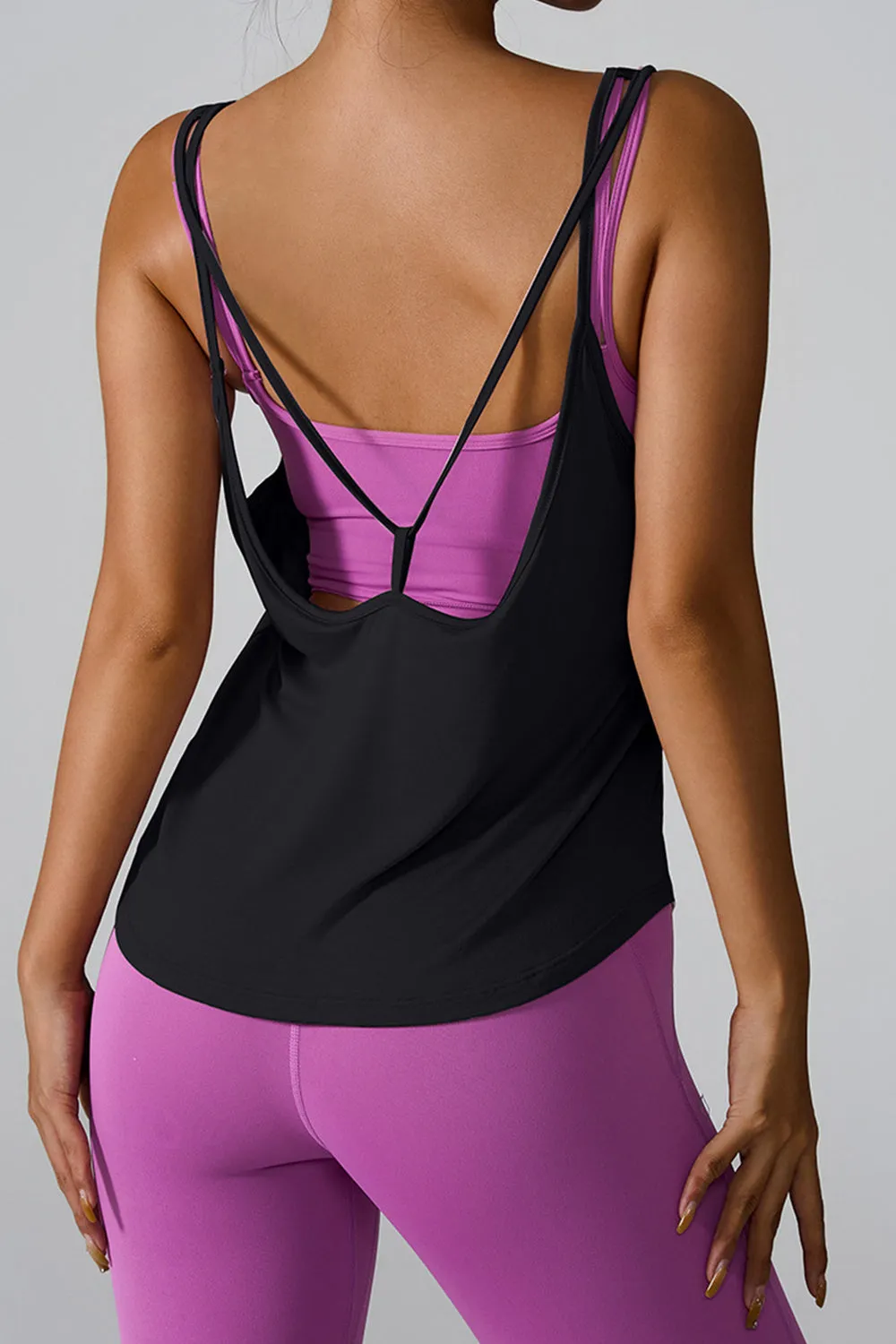 TEEK - Crisscross Back Round Neck Active Tank