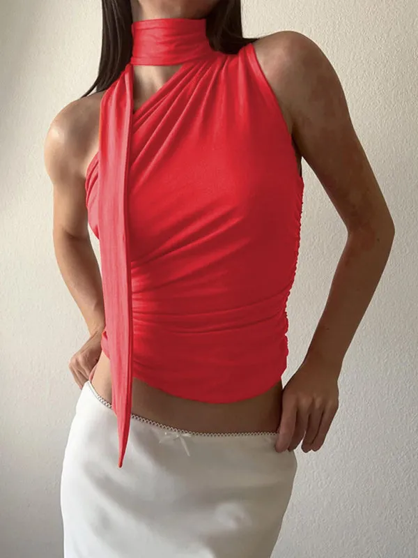 TEEK - One-Shoulder Tied  Vest Top