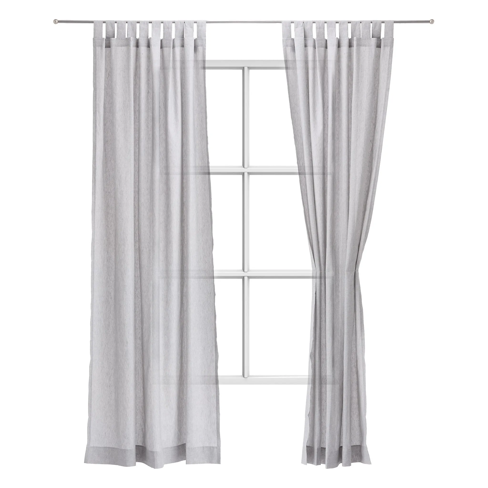 Tolosa Linen Cotton Curtain (set of 2) [Light grey]