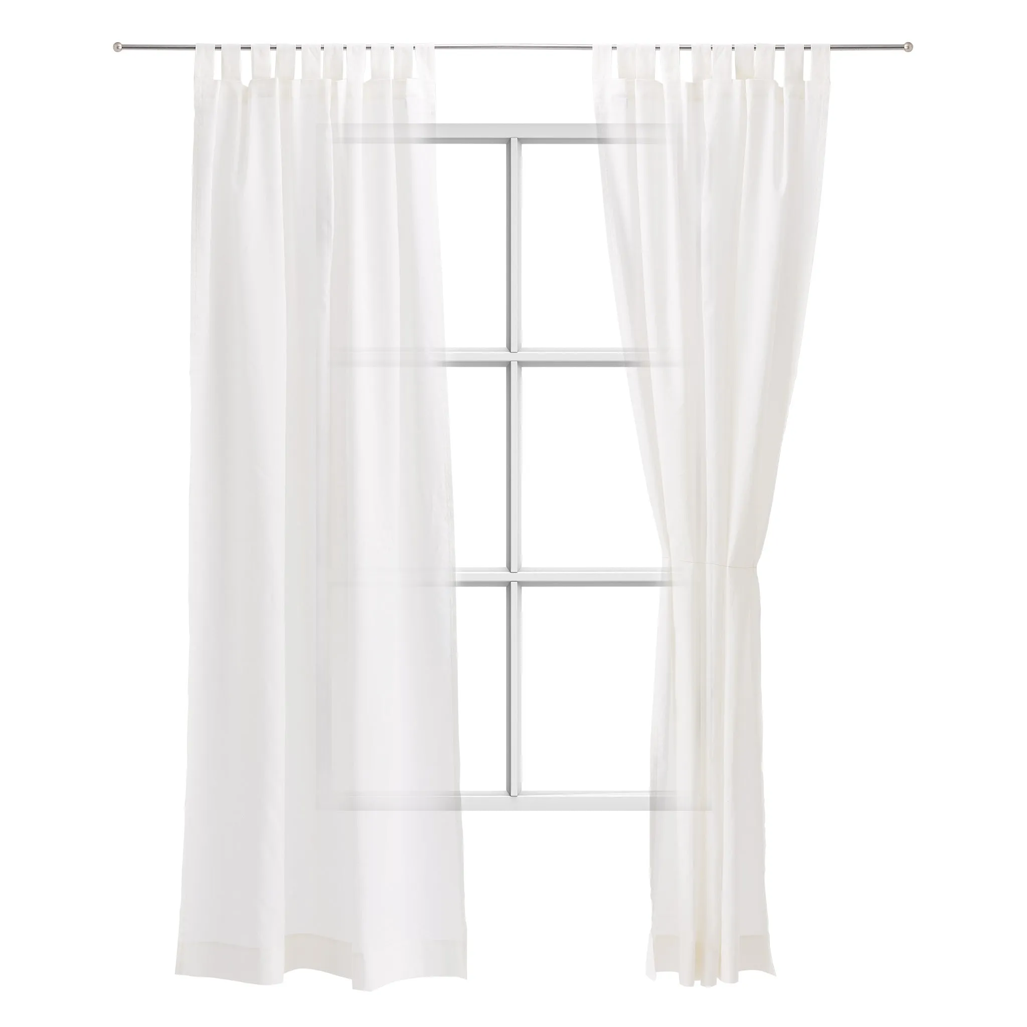 Tolosa Linen Cotton Curtain (set of 2) [Natural white]