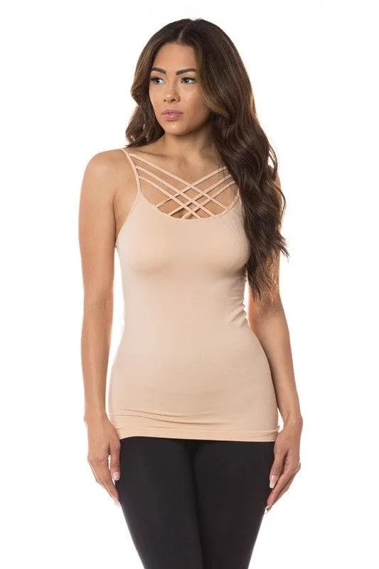 Triple Criss-Cross Front Seamless Cami Top