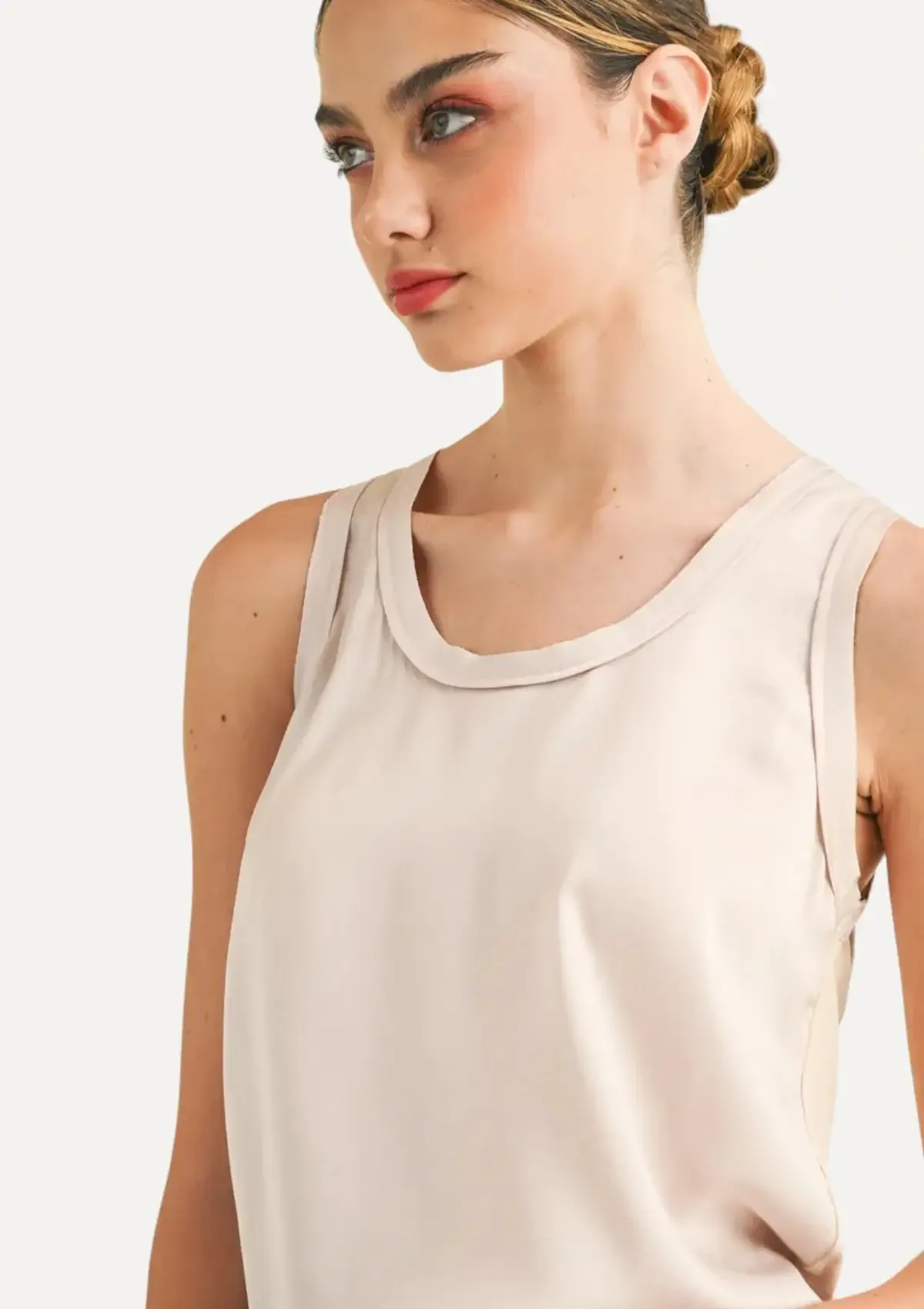 Two-Toned Tank Top - Stone