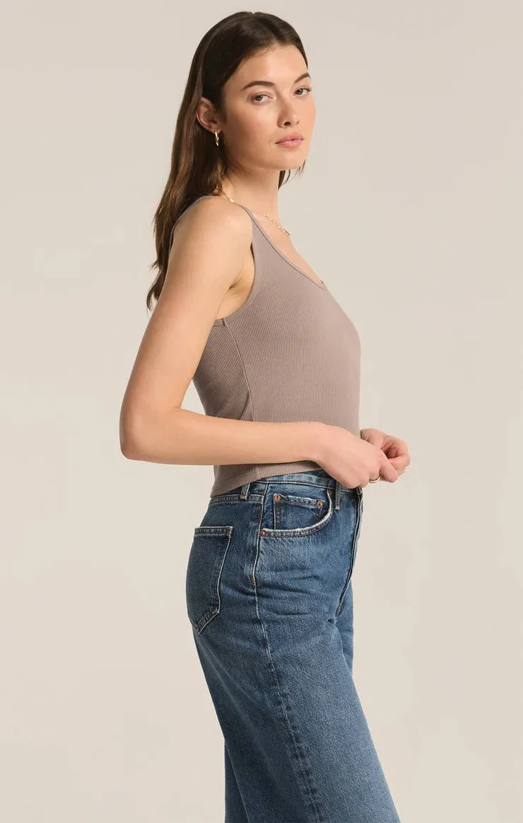 ZSU Essy Ribbed Tank in Slate Grey